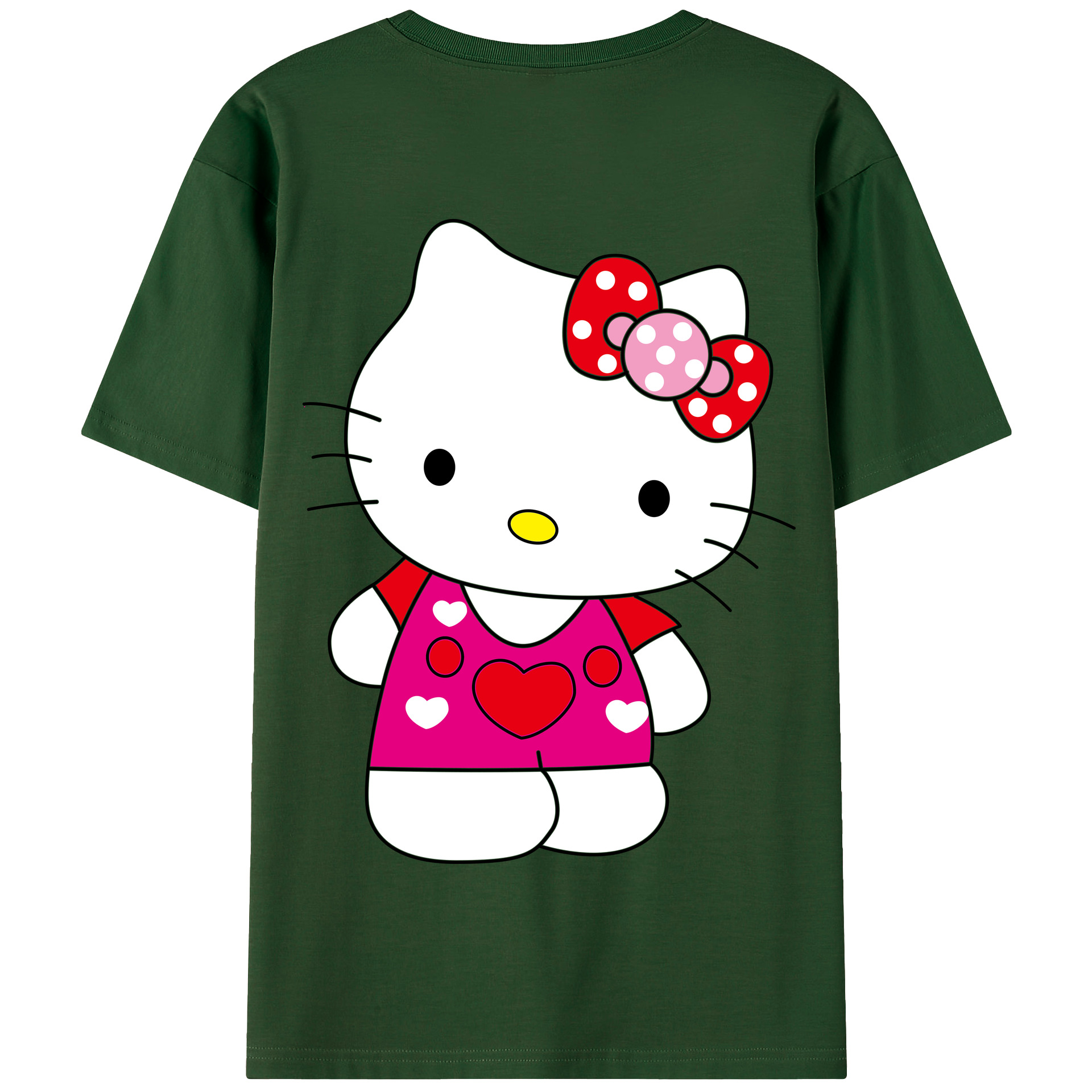 （画像用） Hello Kitty ハローキティ 綿100％半袖Tシャツ（背面プリント）